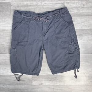 Y2K Drawstring Cargo Shorts 14 Gray Gropcore Hiking
